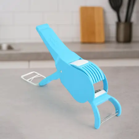 JC3gXhWfMumBIpRxEcYVOJL4xviwD2DyUZsGltwP.webp 2-in-1 multipurpose handheld vegetable cutter with extra sharp 5 stainless steel blades manual kitchen tool - Stainless Steel, Durable Plastic, Compact Mini Size ( default, OS )