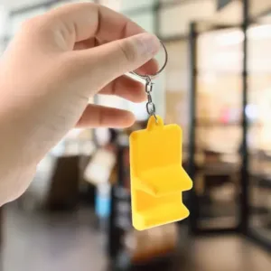 Plastic 2-in-1 mobile stand keychain | compact phone holder with key ring pocket-sized, multi-color, ideal - Durable Plastic ( default, OS )