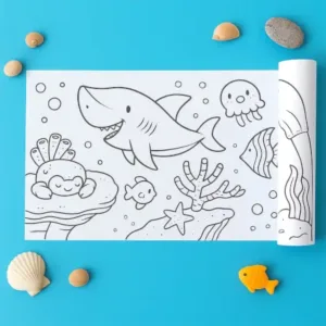 Creative ocean theme giant coloring roll ( default, Standard )